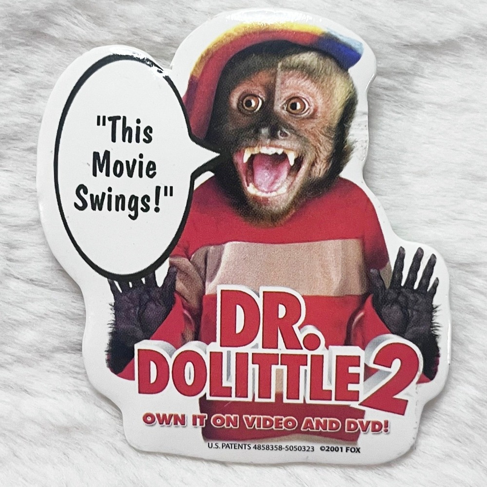 🔮 5/$25 Dr Dolittle 2 Monkey Puffy Pin‎